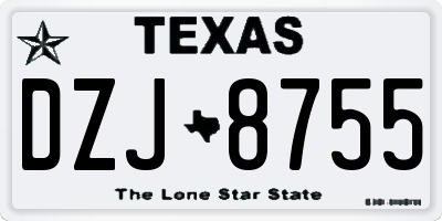 TX license plate DZJ8755
