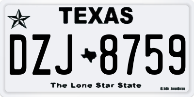 TX license plate DZJ8759