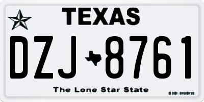 TX license plate DZJ8761