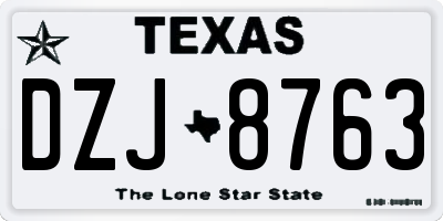 TX license plate DZJ8763