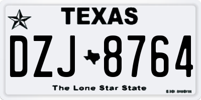 TX license plate DZJ8764