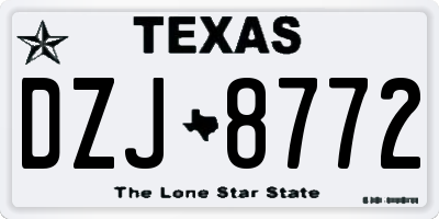TX license plate DZJ8772