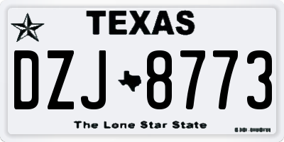 TX license plate DZJ8773