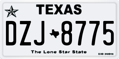 TX license plate DZJ8775