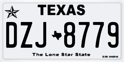 TX license plate DZJ8779