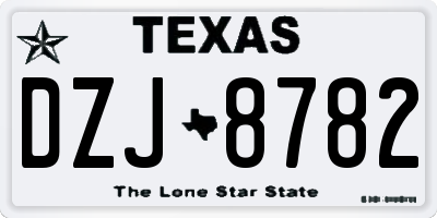 TX license plate DZJ8782