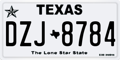TX license plate DZJ8784