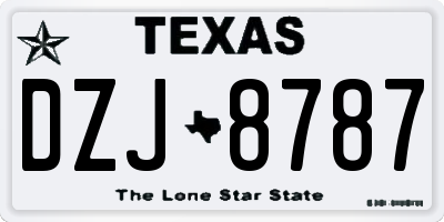TX license plate DZJ8787