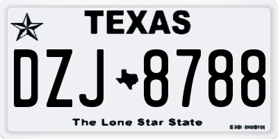 TX license plate DZJ8788