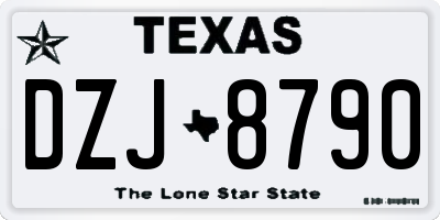 TX license plate DZJ8790