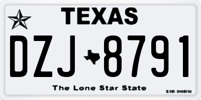 TX license plate DZJ8791