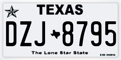 TX license plate DZJ8795
