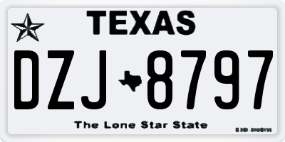 TX license plate DZJ8797