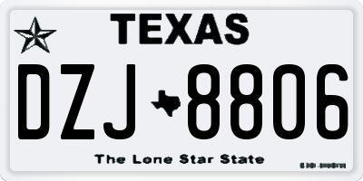 TX license plate DZJ8806
