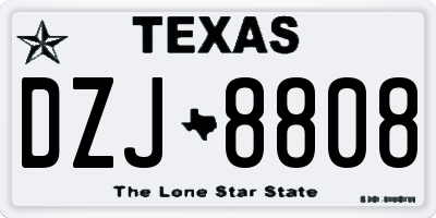 TX license plate DZJ8808