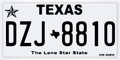 TX license plate DZJ8810