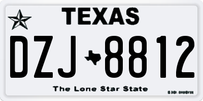 TX license plate DZJ8812