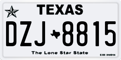 TX license plate DZJ8815
