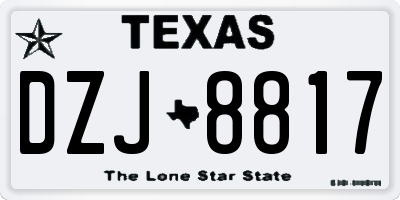 TX license plate DZJ8817