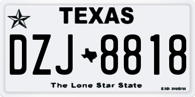 TX license plate DZJ8818