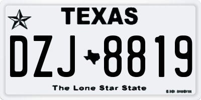 TX license plate DZJ8819
