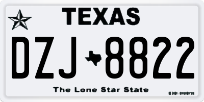 TX license plate DZJ8822