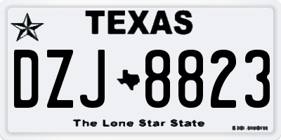 TX license plate DZJ8823