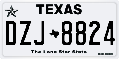 TX license plate DZJ8824