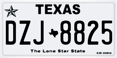 TX license plate DZJ8825