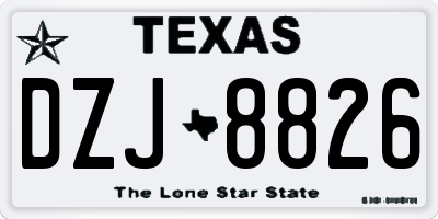 TX license plate DZJ8826