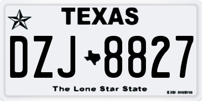 TX license plate DZJ8827