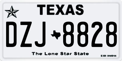 TX license plate DZJ8828