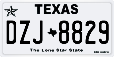 TX license plate DZJ8829