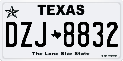 TX license plate DZJ8832