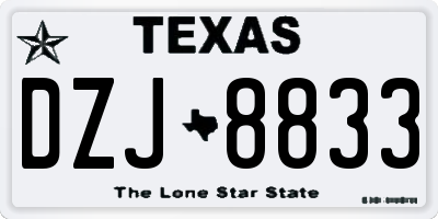 TX license plate DZJ8833