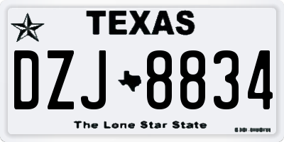 TX license plate DZJ8834