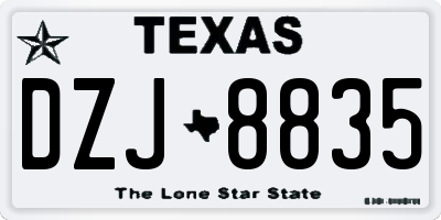 TX license plate DZJ8835