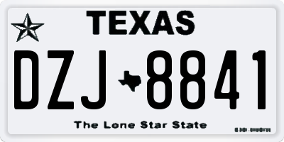 TX license plate DZJ8841