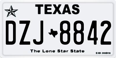TX license plate DZJ8842