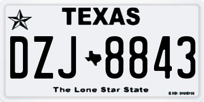 TX license plate DZJ8843