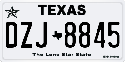 TX license plate DZJ8845