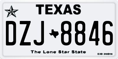 TX license plate DZJ8846