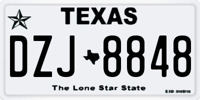 TX license plate DZJ8848