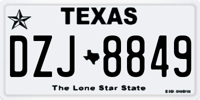TX license plate DZJ8849