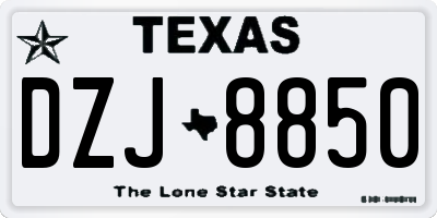 TX license plate DZJ8850