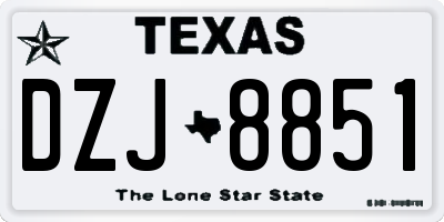 TX license plate DZJ8851