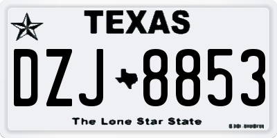 TX license plate DZJ8853