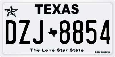 TX license plate DZJ8854