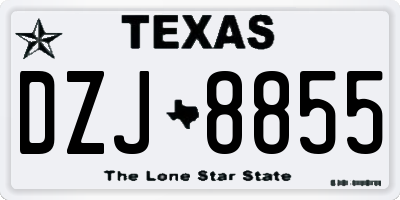 TX license plate DZJ8855