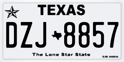 TX license plate DZJ8857